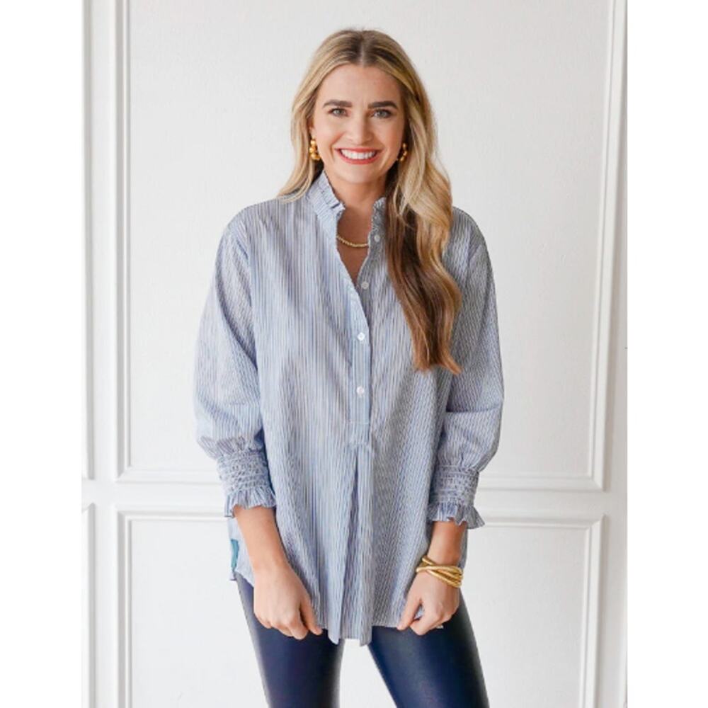 NWT Caryn Lawn Kimberly Top Forest Stripe